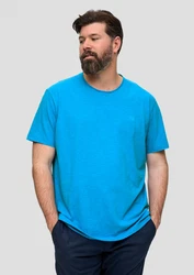 s.Oliver Kurzarmshirt T-Shirt mit Logo-Print Türkis/Hellblau/Blau