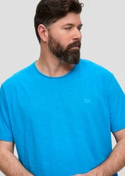 s.Oliver Kurzarmshirt T-Shirt mit Logo-Print Türkis/Hellblau/Blau