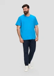 s.Oliver Kurzarmshirt T-Shirt mit Logo-Print Türkis/Hellblau/Blau