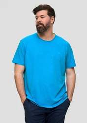 s.Oliver Kurzarmshirt T-Shirt mit Logo-Print Türkis/Hellblau/Blau