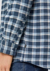 QS Langarmhemd Regular Fit Blau/Hellblau/Türkis