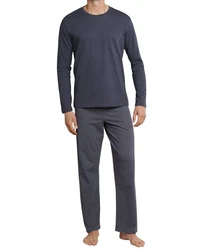 Schiesser Pyjama selected! premium inspiration Set (2 tlg) Dunkelblau/Dunkelgrau/Grau