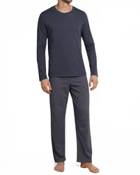 Schiesser Pyjama selected! premium inspiration Set (2 tlg) Dunkelblau/Dunkelgrau/Grau