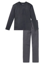 Schiesser Pyjama selected! premium inspiration Set (2 tlg) Dunkelblau/Dunkelgrau/Grau