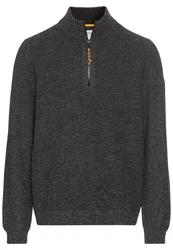 camel active Troyer Strickpullover Dunkelgrau/Grau/Hellgrau