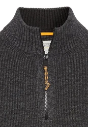 camel active Troyer Strickpullover Dunkelgrau/Grau/Hellgrau