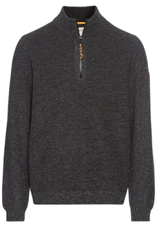 camel active Troyer Strickpullover Dunkelgrau/Grau/Hellgrau