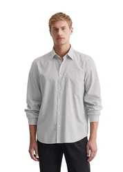 Marc O'Polo Langarmhemd Grau/Hellgrau/Khaki