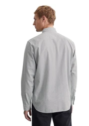 Marc O'Polo Langarmhemd Grau/Hellgrau/Khaki