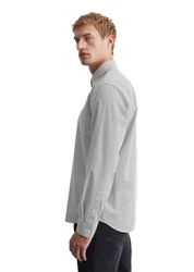 Marc O'Polo Langarmhemd Grau/Hellgrau/Khaki