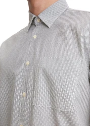 Marc O'Polo Langarmhemd Grau/Hellgrau/Khaki