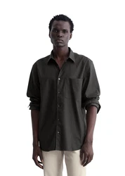 Marc O'Polo Langarmhemd Dunkelgrün/Khaki/Schwarz