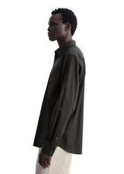 Marc O'Polo Langarmhemd Dunkelgrün/Khaki/Schwarz