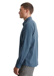 Marc O'Polo Langarmhemd (Bio-Baumwolle) Blau/Hellblau/Grau