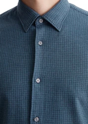 Marc O'Polo Langarmhemd (Bio-Baumwolle) Blau/Hellblau/Grau