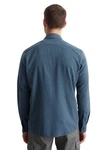 Marc O'Polo Langarmhemd (Bio-Baumwolle) Blau/Hellblau/Grau