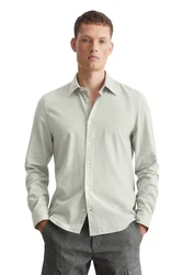 Marc O'Polo Langarmhemd (Bio-Baumwolle) Khaki/Hellgrün/Grau