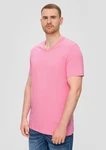 s.Oliver Kurzarmshirt mit V-Ausschnitt Logo-Detail Rosa