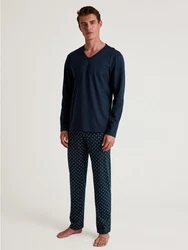 CALIDA Pyjama Nightwear Season Special Herren Dunkelblau/Blau/Grau