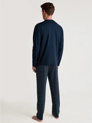 CALIDA Pyjama Nightwear Season Special Herren Dunkelblau/Blau/Grau