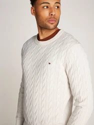 TOMMY HILFIGER Pullover 'Classic' Weiß/Creme/Beige/Braun