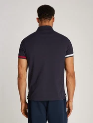 Tommy Hilfiger Poloshirt FLAG CUFF SLIM POLO blau (desert sky)
