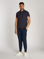 Tommy Hilfiger Poloshirt FLAG CUFF SLIM POLO blau (desert sky)