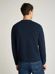 Tommy Jeans Strickpullover TJM LINEAR SMALL CHEST SWEATER Dunkelblau/Blau/Hellblau