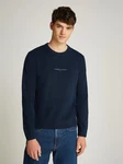 Tommy Jeans Strickpullover TJM LINEAR SMALL CHEST SWEATER Dunkelblau/Blau/Hellblau