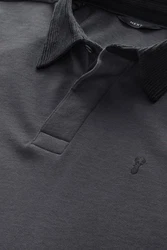 Next Rugbyshirt  Grau/Dunkelgrau/Schwarz/Dunkelblau