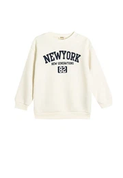 Sweatshirt Rundhalsausschnitt Mit Aufdruck