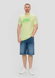 s.Oliver Kurzarmshirt mit Frontprint Artwork Grün/Hellgrün/Gelb/Neonfarben
