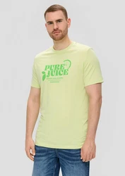 s.Oliver Kurzarmshirt mit Frontprint Artwork Grün/Hellgrün/Gelb/Neonfarben