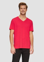 s.Oliver T-Shirt mit V-Ausschnitt Rosa/Rot