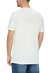 s.Oliver Kurzarmshirt Crew-Neck-Shirt Frontprint Blau/Hellblau/Türkis