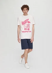 QS Kurzarmshirt mit Frontprint Rosa/Grün/Weiß/Rot