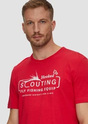 s.Oliver Kurzarmshirt mit Frontprint Artwork Rot/Dunkelrot