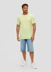 s.Oliver Kurzarmshirt Baumwoll-T-Shirt mit Logo Grün/Neonfarben/Hellgrün/Türkis