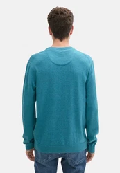 TOM TAILOR Strickpullover R-Neck petrol