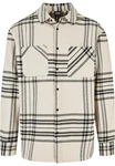 URBAN CLASSICS Langarmhemd Herren Long Oversized Checked Summit Shirt Beige/Gelb/Creme/Rot