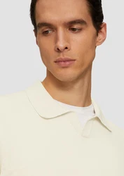 s.Oliver BLACK LABEL Strickpullover mit Polokragen Weiß/Khaki/Beige/Gelb/Creme/Orange/Grau