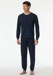Schiesser Schlafanzug Comfort Essentials Dunkelblau