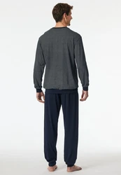 Schiesser Schlafanzug Comfort Essentials Dunkelgrau/Dunkelblau/Grau