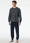 Schiesser Schlafanzug Comfort Essentials Dunkelgrau/Dunkelblau/Grau