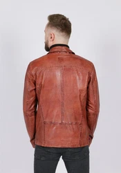 Freaky Nation Lederjacke Aalborg-FN Braun/Rot/Orange