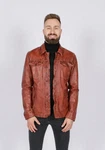 Freaky Nation Lederjacke Aalborg-FN Braun/Rot/Orange