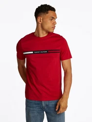Tommy Hilfiger T-Shirt HILFIGER CHEST INSERT TEE Rot/Dunkelrot