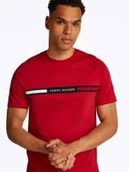 Tommy Hilfiger T-Shirt HILFIGER CHEST INSERT TEE Rot/Dunkelrot