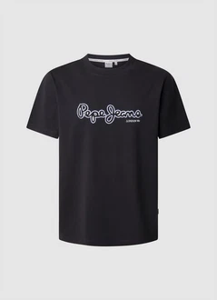 Pepe Jeans T-Shirt DORIAN TEE mit Markenschriftzug hellblau/schwarz/weiß Pepe Jeans T-Shirt DORIAN TEE mit Markenschriftzug hellblau/schwarz/weiß