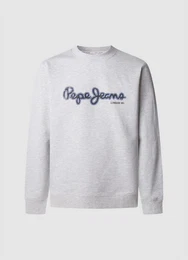 Sweatshirt DORIAN CREW mit Logo-Druck im Used Look